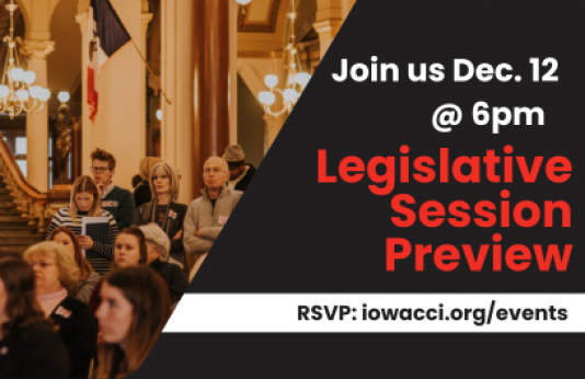 photo showing CCI members at the statehouse and text promoting December 12 webinar